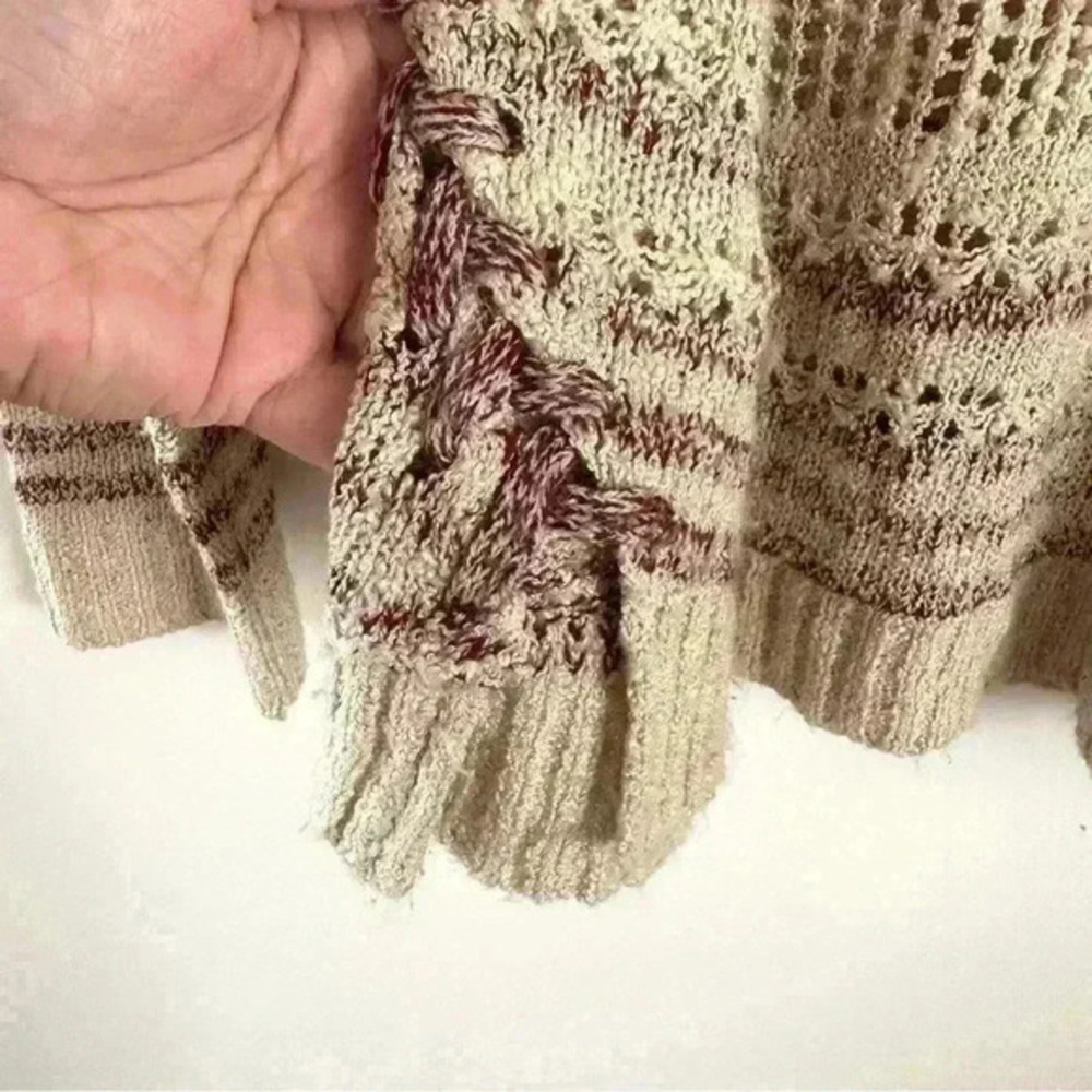 Artesia Sweater Open Knit Purple Beige Side Detail Women’s Sz XL Comfy - Picture 12 of 13